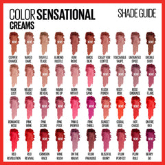 Maybelline Color Sensational Lipstick, Lip Makeup, Cream Finish, Hydrating Lipstick, Flush Punch, Nude Pink,1 Count