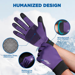 SIMARI Winter Gloves Men Women Touch Screen Glove Cold Weather Warm Gloves Freezer Work Gloves Suit for Running Driving Cycling Working Hiking 102 - Plum