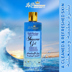 ECOLYTE+ Disinfectant La Parisienne Premium Luxury Shower Gel, For Women and Men with Vitamin E, Moisturizing, Soft & Silky Skin, Germ Protection, 12h Complete Odour Protection, (Ocean Breeze, 500 ml)