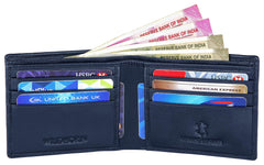 WildHorn® RFID Protected Genuine Leather Wallet for Men's - Blue-WH2083
