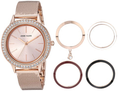 Anne Klein Women's Crystal Accented Watch and Interchangeable Bezel Set