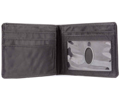 Big Skinny Men's Slimline Leather Bi-Fold Slim Wallet, Holds Up to 25 Cards - Black