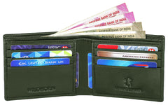 WildHorn® RFID Protected Genuine Leather Wallet for Men's - Green-WH2083