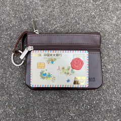 Moplusea Genuine Leather Small Coin Purse Wallet With Keychain Mini Change Purse Coin Pouch Holder For Men (GLCB011 Coffee)
