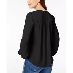 Women's Surplice Top, Created for Macy's-Black