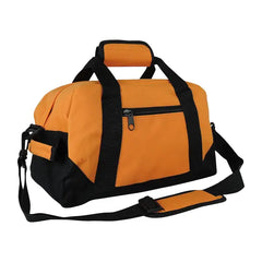DALIX 14" Small Duffel Bag Gym Duffle Two Tone in Black with Shoulder Strap