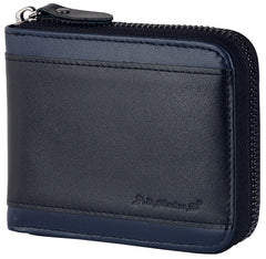 Admetus Mens RFID Blocking Wallets Zipper Leather Wallet for Men Bifold RFID Card Holder, Black-23, M