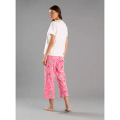 MAX FASHION Barbie Print Cotton Pyjama Set-White