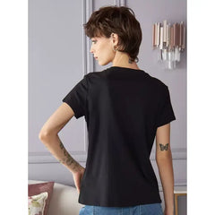 MAX FASHION Donald Duck Print T-shirt-Black
