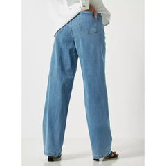 MAX FASHION Wide Leg Jeans-Blue