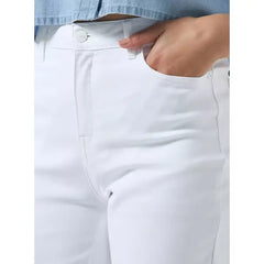 MAX FASHION Plain Jeans with Pockets-White