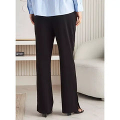 MAX FASHION Wide Leg Maternity Ponte Pants-Black