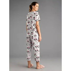 MAX FASHION All-Over Minnie Mouse Print Pyjama Set-Gray