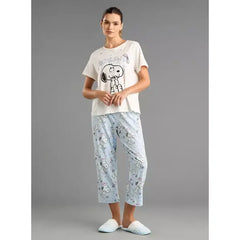 MAX FASHION Snoopy Print Pyjama Set-White