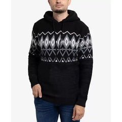 X-Ray Men's Color Blocked Pattern Hooded Sweater