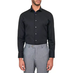 MICHELSONS OF LONDON Men's Solid Herringbone Shirt
