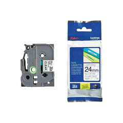 Brother Labelling Tape Cassette 24mm wide Black on Clear