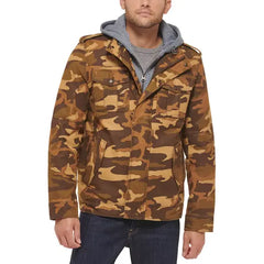 Men’s Sherpa Lined Two Pocket Hooded Trucker Jacket