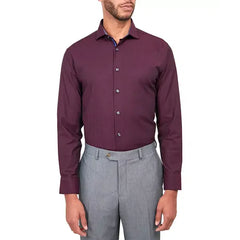 MICHELSONS OF LONDON Men's Solid Herringbone Shirt