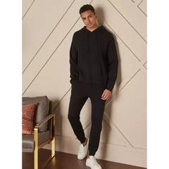 Plain Hoodie with Kangaroo Pockets Black
