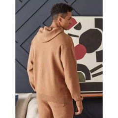 Plain Hoodie with Kangaroo Pockets Brown