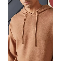 Plain Hoodie with Kangaroo Pockets Brown