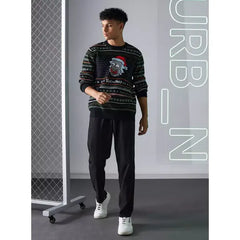 Rick and Morty Textured Sweater Black