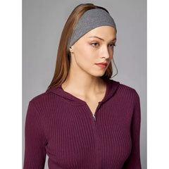 MAX FASHION Ribbed Zip Through Cropped Jacket with Hood-Purple