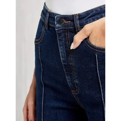 MAX FASHION Plain Flared Jeans-Blue