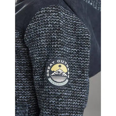 Max fashion Textured Jacquard Hooded Sweater blue