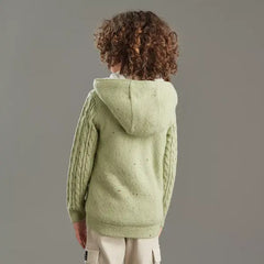 Max fashion Sherpa Lined Hooded Sweater green