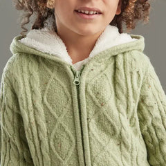 Max fashion Sherpa Lined Hooded Sweater green