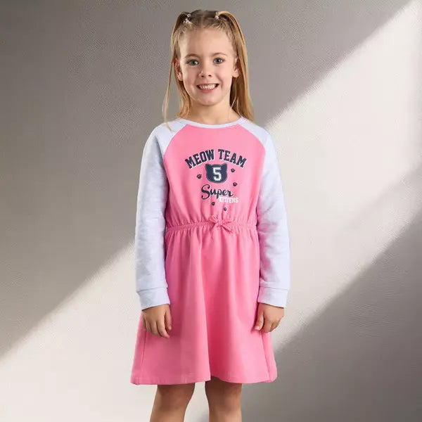 Max fashion Typography Print Sweat Dress pink – DiscountStore