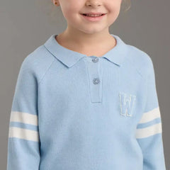 Max fashion Varsity Sweater and Skirt Set blue