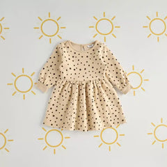 Max fashion All-Over Polka Dot Print Cotton Sweat Dress cream