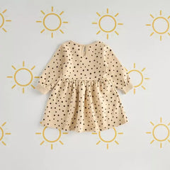 Max fashion All-Over Polka Dot Print Cotton Sweat Dress cream