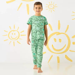 Max fashion All-Over Dinosaur Print T-shirt and Pyjama Set green