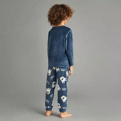 Max fashion Monster Detail T-shirt and Pyjama Set blue