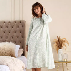 Max fashion All-Over Stencil Floral Print Night Dress green