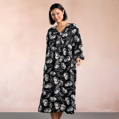 Max fashion All-Over Floral Print Night Dress black