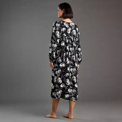 Max fashion All-Over Floral Print Night Dress black