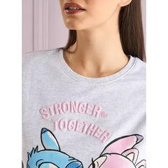 MAX FASHION Lilo and Stitch Print Pyjama Set-Gray