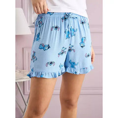 MAX FASHION Stitch Print Shorts Set-White