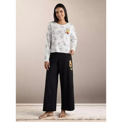 MAX FASHION All-Over Winnie The Pooh Print Top and Pyjama Set-Cream