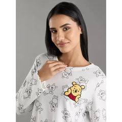 MAX FASHION All-Over Winnie The Pooh Print Top and Pyjama Set-Cream