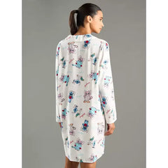 MAX FASHION All-Over Stitch and Angel Print Sleepshirt-Cream