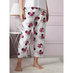 MAX FASHION Minnie Mouse Print Cotton Pyjama Set-White