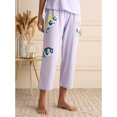 MAX FASHION Powerpuff Girl Print Pyjama Set-Purple