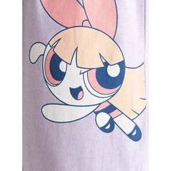 MAX FASHION Powerpuff Girl Print Pyjama Set-Purple
