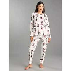 MAX FASHION All-Over Minnie Mouse Print Pyjama Set-White